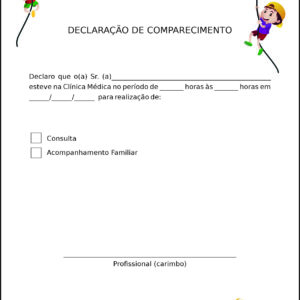 Declaração de Comparecimento Pediatria Varsóvia