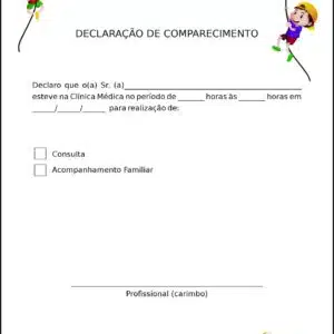Declaração de Comparecimento Pediatria Varsóvia