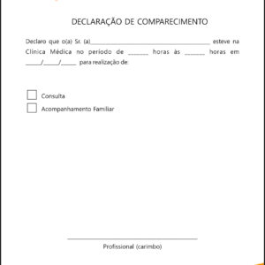 Declaração de Comparecimento Performance Budapeste
