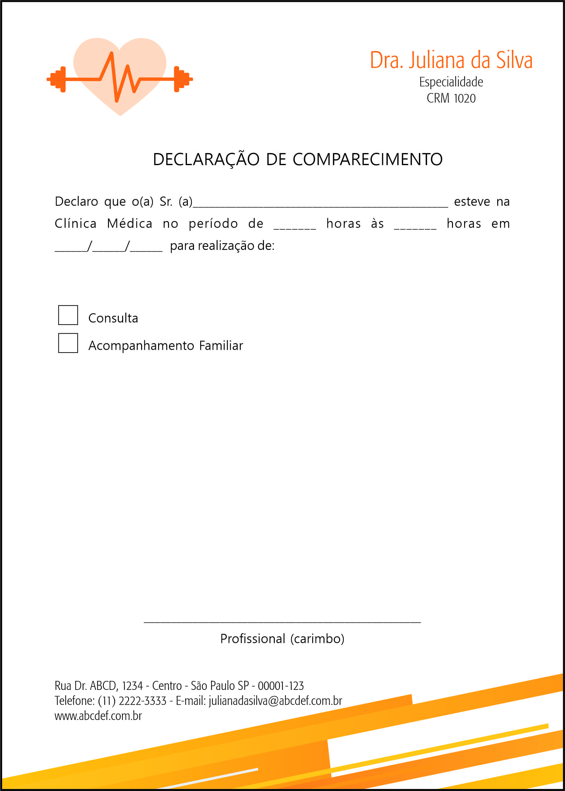 Declaração de Comparecimento Performance Budapeste