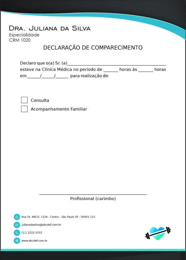 Declaração de Comparecimento Performance Baja Declaração de Comparecimento Performance Baja