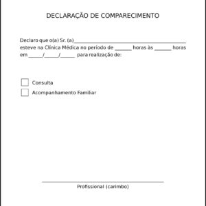 Declaração de Comparecimento Psiquiatra e Neurologista Roma