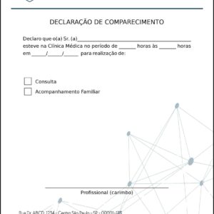 Declaração de Comparecimento Psiquiatra e Neurologista Palermo