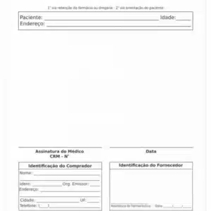 Receituário de Controle Especial Clínica Geral Minya