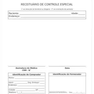 Receituário de Controle Especial Clínica Geral Qina