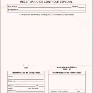 Receituário de Controle Especial Clínica Geral Rosetta