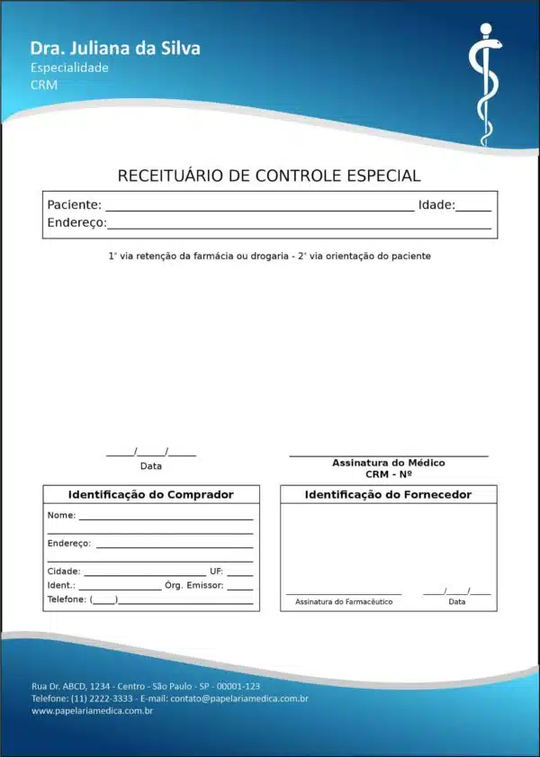 Receituário de Controle Especial Clínica Geral Hurghada Receituário de Controle Especial Clínica Geral Hurghada