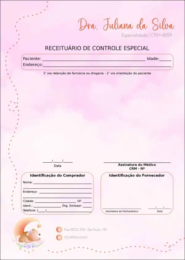 Receituário de Controle Especial Pediatra Poznan Receituário de Controle Especial Pediatra Poznan