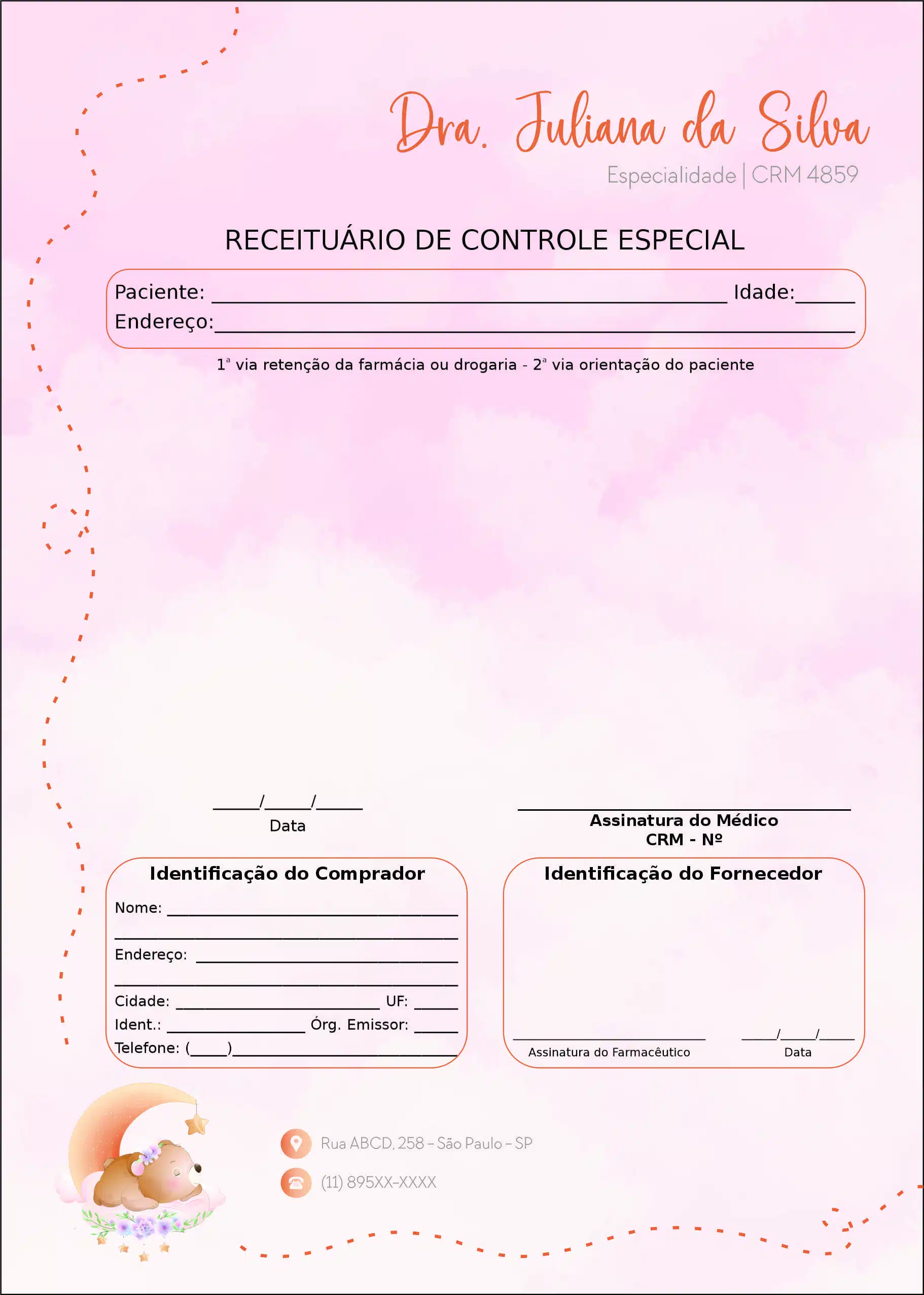 Receituário de Controle Especial Pediatra Poznan