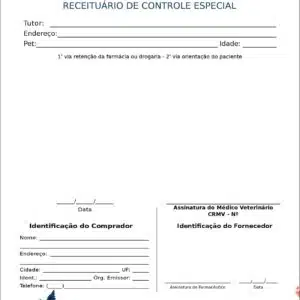 Receituário de Controle Especial Veterinário Wels