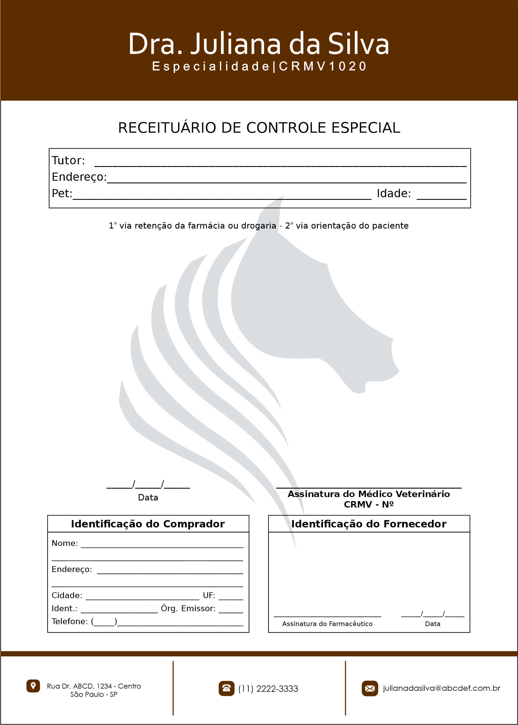 Receituário de Controle Especial Veterinário Kufstein