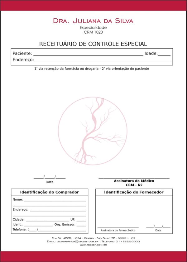 Receituário de Controle Especial Angiologia e Vascular Antuérpia Receituário de Controle Especial Angiologia e Vascular Antuérpia