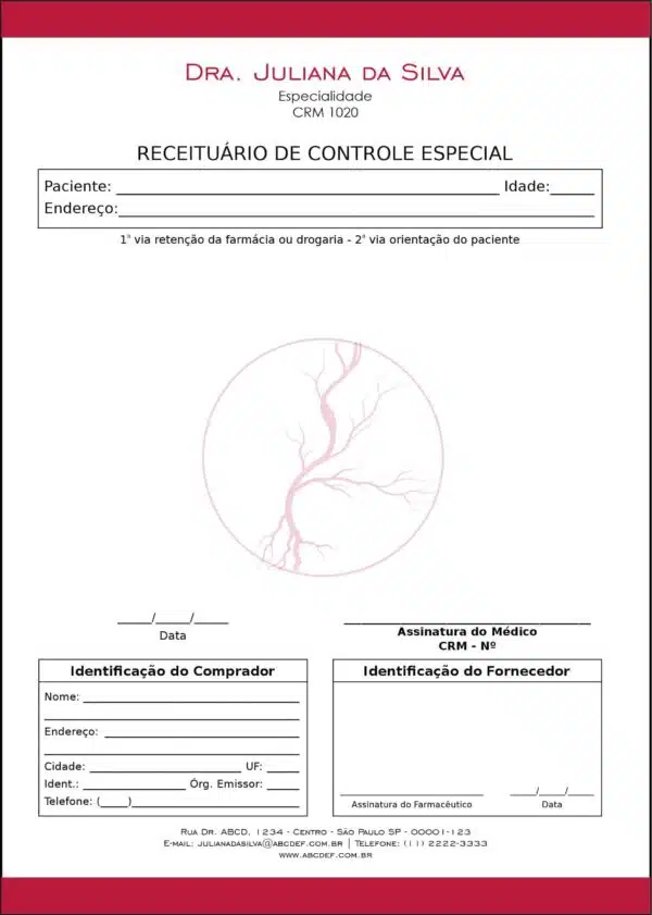 Receituário de Controle Especial Angiologia e Vascular Antuérpia Receituário de Controle Especial Angiologia e Vascular Antuérpia