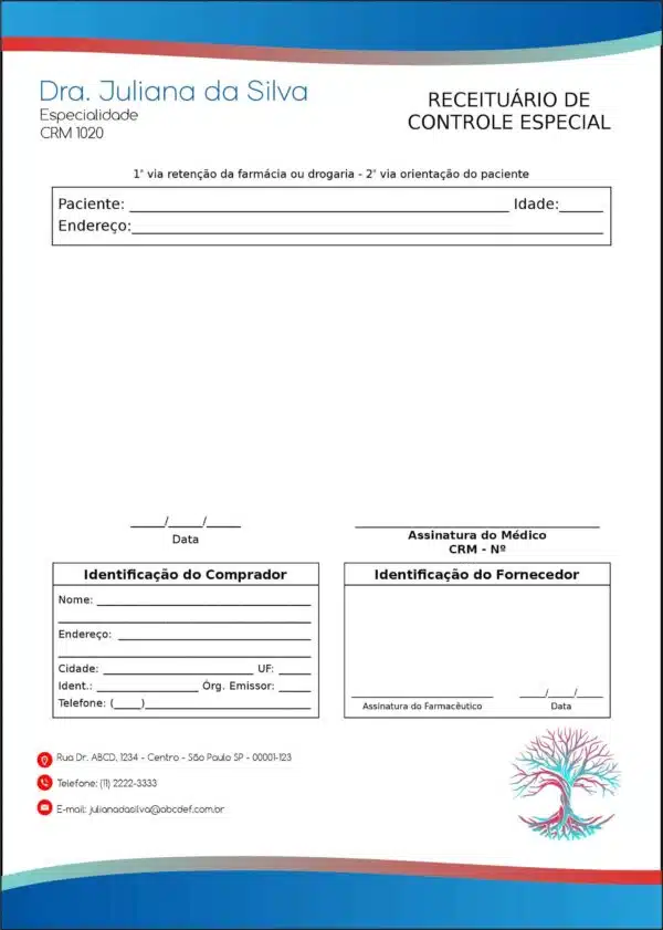 Receituário de Controle Especial Angiologia e Vascular Bruges Receituário de Controle Especial Angiologia e Vascular Bruges