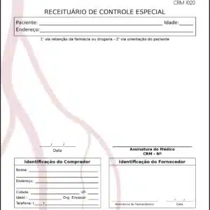 Receituário de Controle Especial Angiologia e Vascular Bruxelas