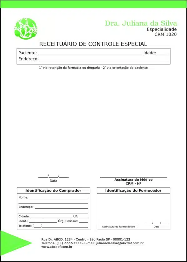 Receituário de Controle Especial Endocrinologia Quebec Receituário de Controle Especial Endocrinologia Quebec