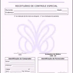 Receituário de Controle Especial Endocrinologia Toronto