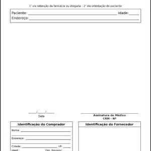 Receituário de Controle Especial Clínica Geral Damieta