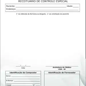 Receituário de Controle Especial Clínica Geral Faium
