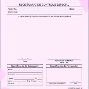 Receituário de Controle Especial Ginecologia Denver
