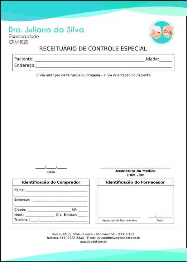 Receituário de Controle Especial Geriatria Sari Receituário de Controle Especial Geriatria Sari