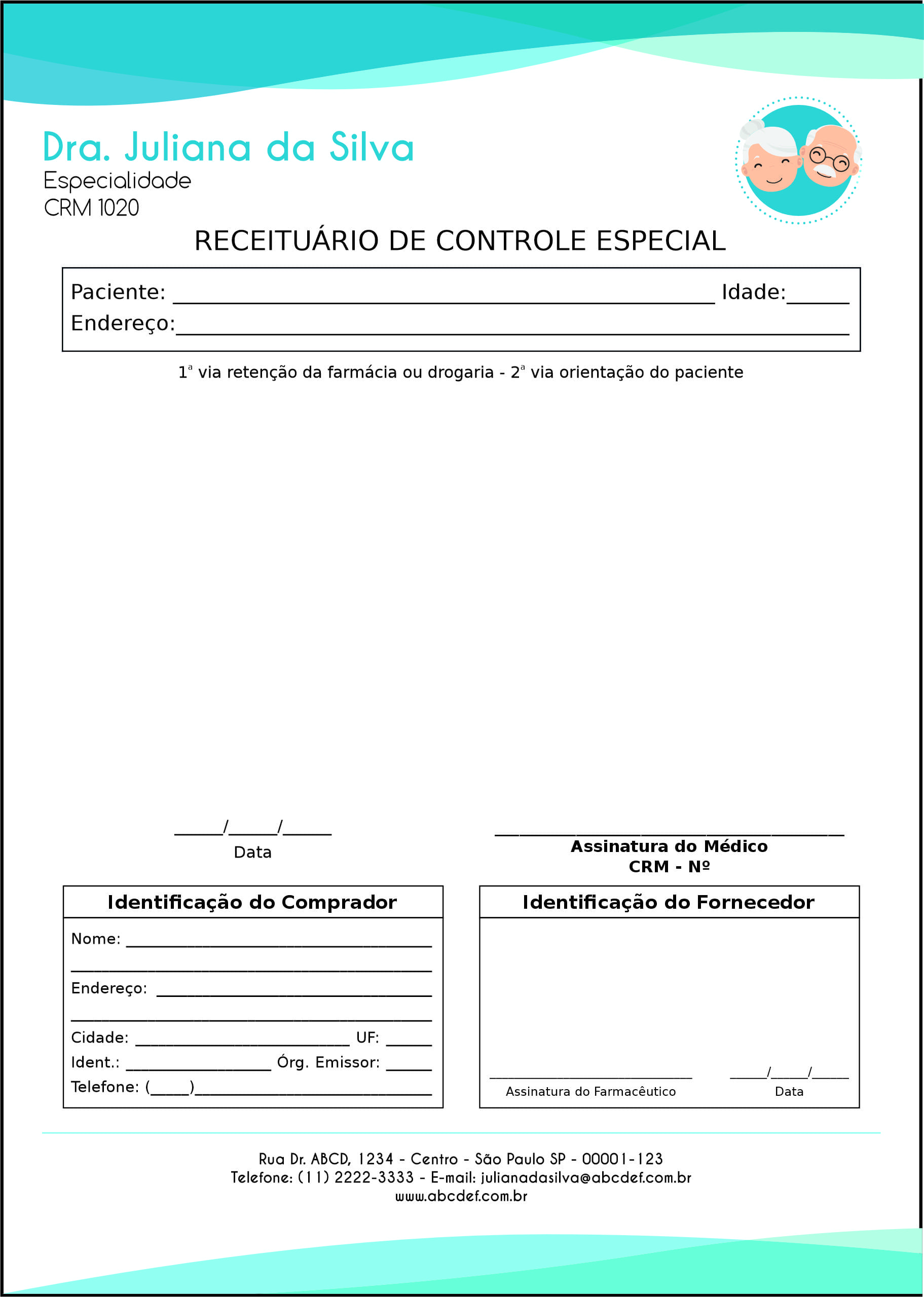 Receituário de Controle Especial Geriatria Sari