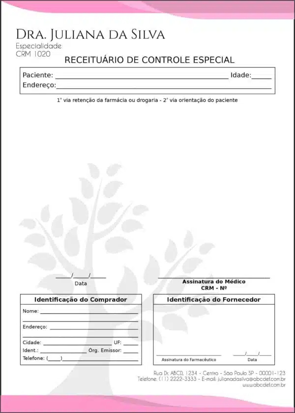 Receituário de Controle Especial Geriatria Carmânia Receituário de Controle Especial Geriatria Carmânia
