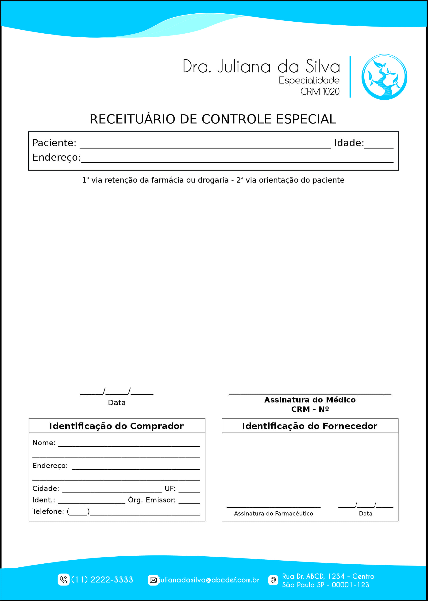 Receituário de Controle Especial Geriatria Xiraz