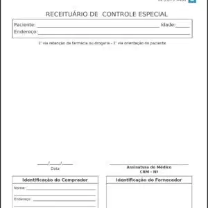 Receituário de Controle Especial Gastroenterologia São Petersburgo