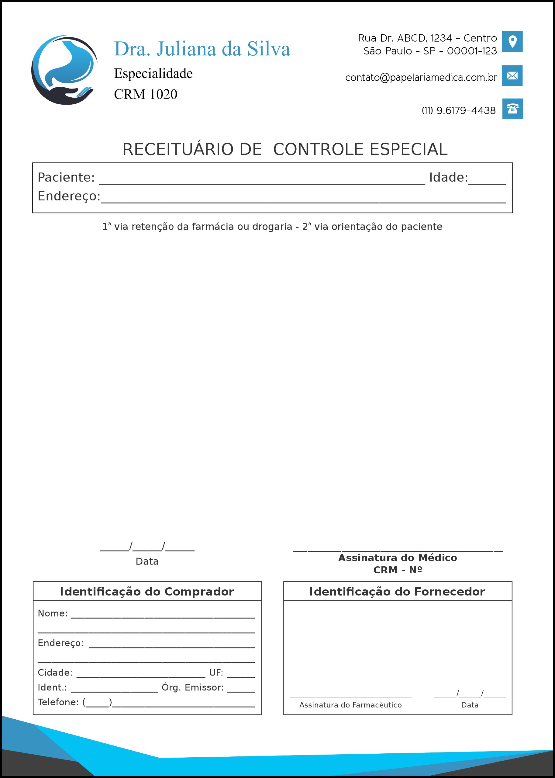 Receituário de Controle Especial Gastroenterologia São Petersburgo