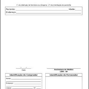 Receituário de Controle Especial Gastroenterologia Omsk