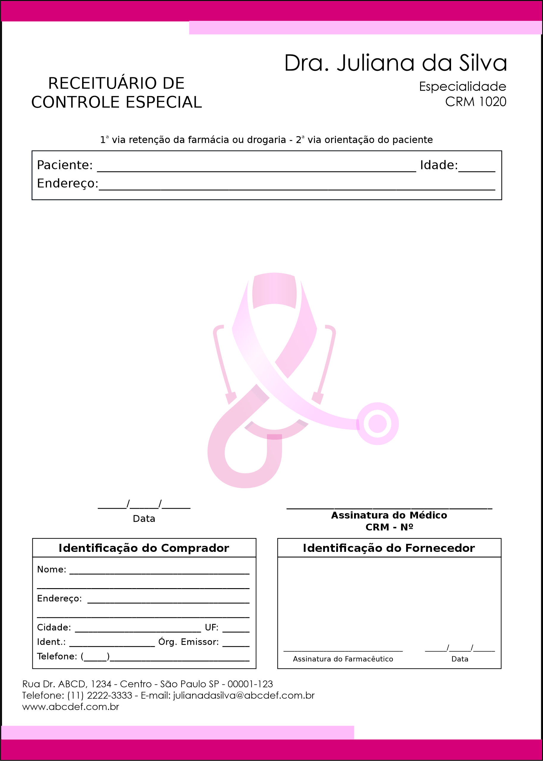 Receituário de Controle Especial Oncologia Osaka
