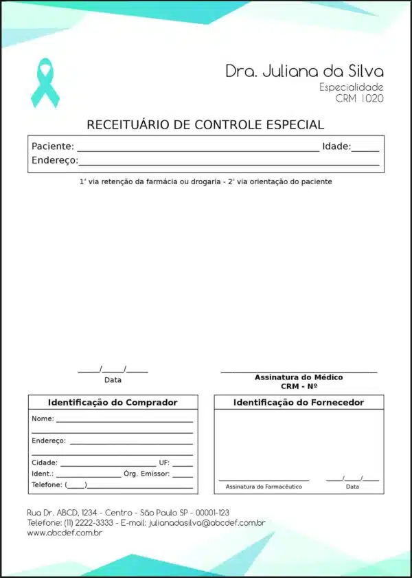 Receituário de Controle Especial Oncologia Kobe Receituário de Controle Especial Oncologia Kobe