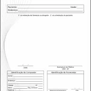 Receituário de Controle Especial Otorrinolaringologia Valencia