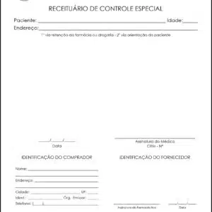 Receituário de Controle Especial Otorrinolaringologia Barcelona