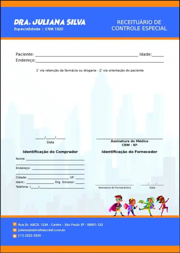 Receituário de Controle Especial Pediatra Radom Receituário de Controle Especial Pediatra Radom