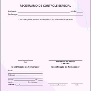 Receituário de Controle Especial Pediatra Moszna