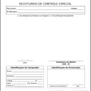 Receituário de Controle Especial Pneumologia Odense