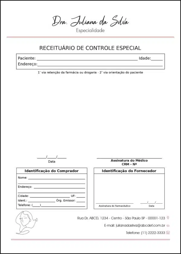 Receituário de Controle Especial Dermatologista Derby Receituário de Controle Especial Dermatologista Derby