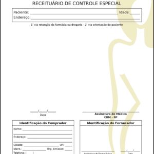 Receituário de Controle Especial Dermatologista Winchester