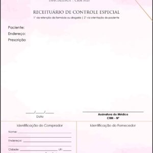 Receituário de Controle Especial Dermatologista Cambridge