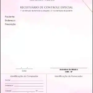 Receituário de Controle Especial Dermatologista Cambridge