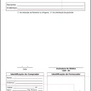Receituário de Controle Especial Dermatologista Ripon