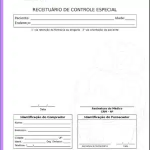 Receituário de Controle Especial Dermatologista Liverpool