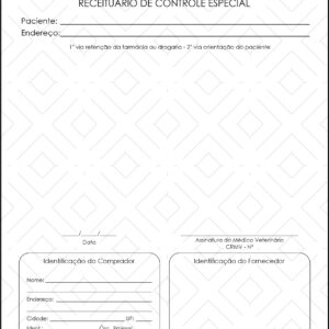 Receituário de Controle Especial Clínica Geral Cairo