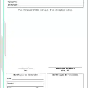 Receituário de Controle Especial Clínica Geral Suez