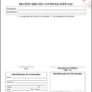 Receituário de Controle Especial Clínica Geral Guizé