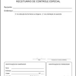 Receituário de Controle Especial Clínica Geral Ismaília