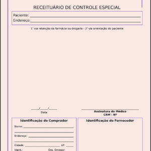 Receituário de Controle Especial Clínica Geral Luxor
