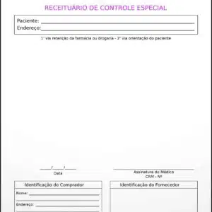 Receituário de Controle Especial Ginecologia Austin